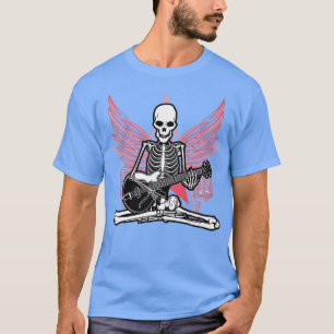 T-shirt Musique guitare Lover Skeleton Wings Angel Guitare