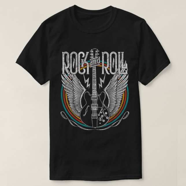 T-shirt Musique Guitare Rock And Roll (Design devant)