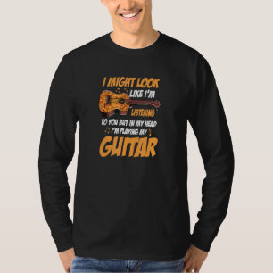 T-shirt Musique Guitariste Dans Ma Tête Je Joue Ma Guitare