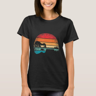 T-shirt Musique guitariste Retro Guitar Lake Sunset