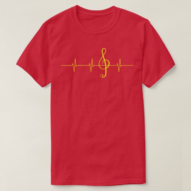 T-shirt Musique Heartbeat Pulse Musicien Clef (Design devant)