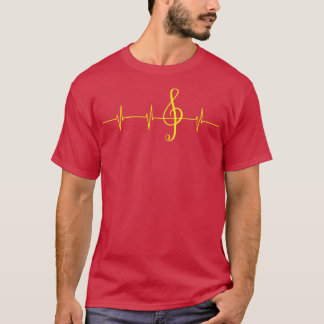 T-shirt Musique Heartbeat Pulse Musicien Clef