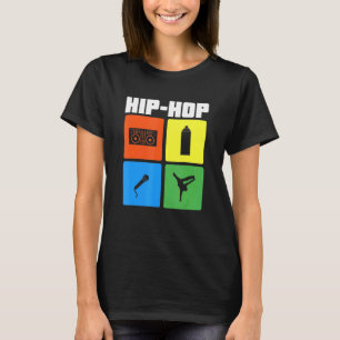 T-shirt Musique Hip hop Old Retro School Rap Danse Dj