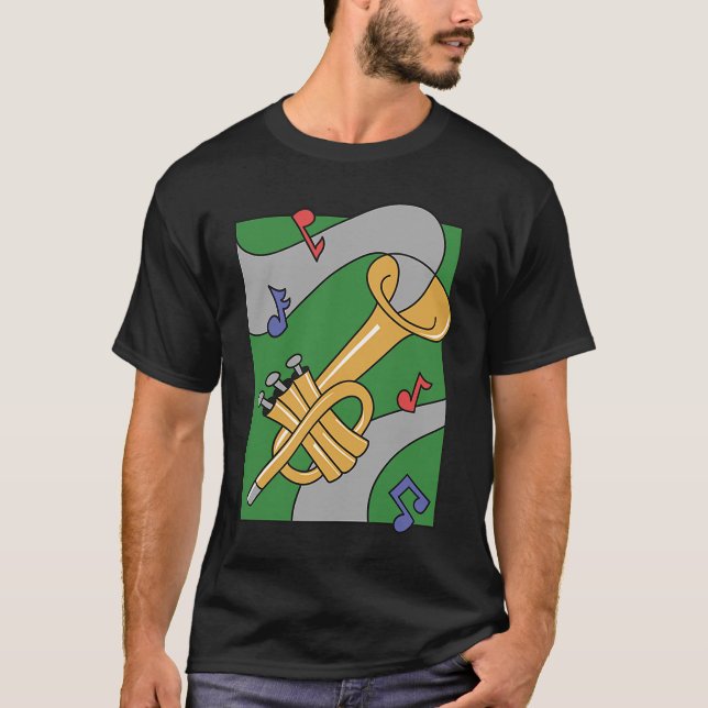T-shirt musique jazz notes instrument saxophone (Devant)