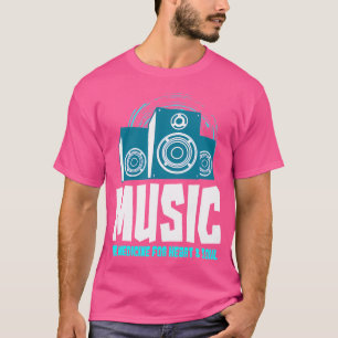 T-shirt Musique La Médecine Pour Le Coeur Et L'Âme Casque
