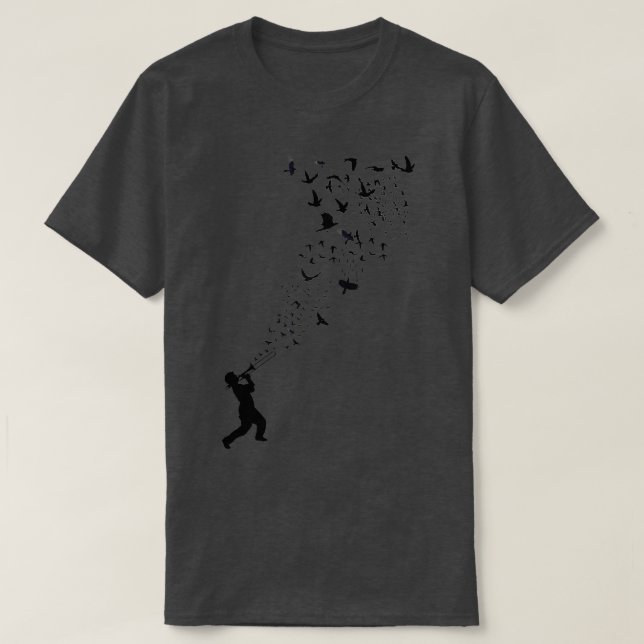 T-shirt Musique Liberté Musique et oiseaux 1  (Design devant)