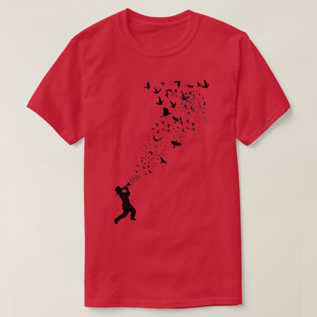 T-shirt Musique Liberté Musique et oiseaux 2 (Design devant)