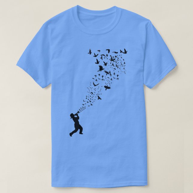 T-shirt Musique Liberté Musique et oiseaux 3 (Design devant)