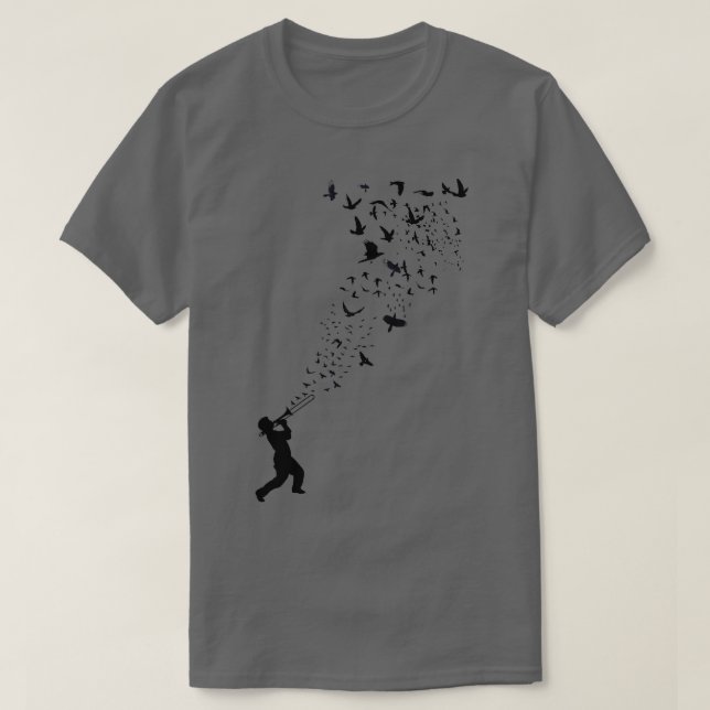 T-shirt Musique Liberté Musique et oiseaux 4 (Design devant)