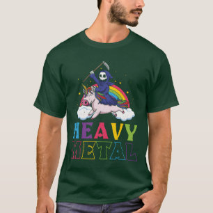 T-shirt Musique Lourde Métal Licorne Squelette Rock Sombre