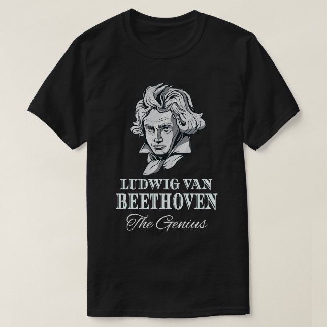 T-shirt Musique Ludwig Van Beethoven Le génie (Design devant)