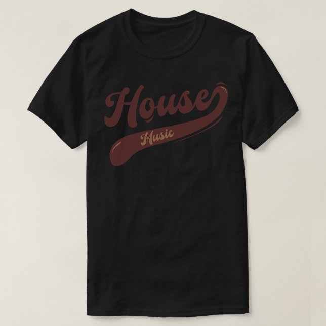 T-shirt Musique maison Brown V1 Vintage (Design devant)