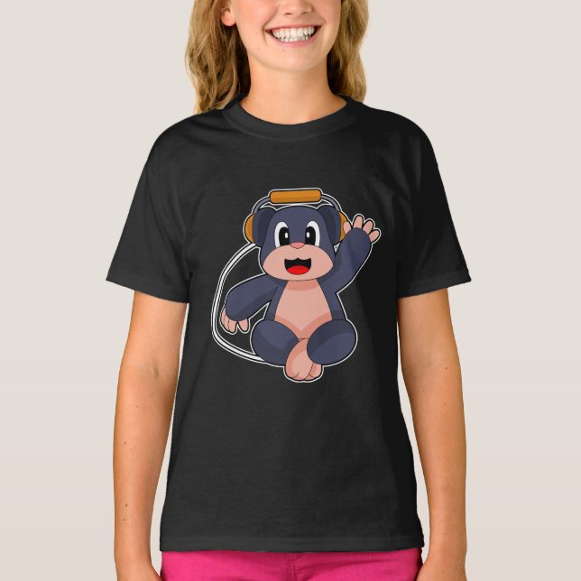 T-shirt Musique Mole Musicien Casque (Devant)