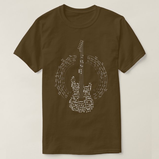 T-shirt Musique Note Guitare Cool Design musical844 (Design devant)