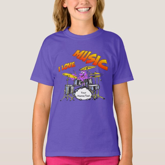 T-shirt Musique Octopus Personnalisable Purple Kids T-shir (Devant)