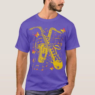 T-shirt Musique papillon Jazz Saxophoniste Instrument Saxo