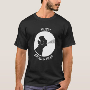 T-shirt Musique Parlée Ici Vinyl Record Singer Blanc