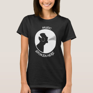 T-shirt Musique Parlée Ici Vinyl Record Singer Blanc