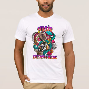 T-shirt Musique partout graffiti