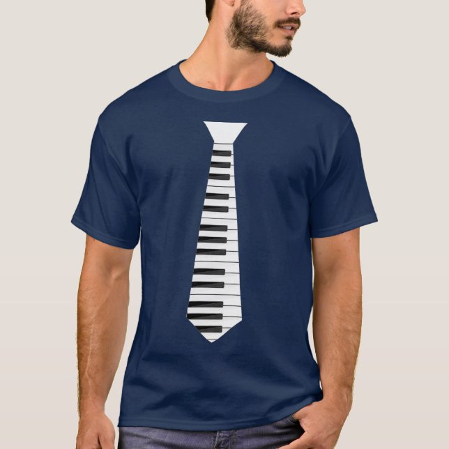 T-shirt Musique Piano Necktie Costume Cool Instrument Cade (Devant)