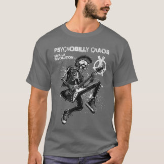 T-shirt Musique Punk Rock Guitare Squelette Psychobilly Ch
