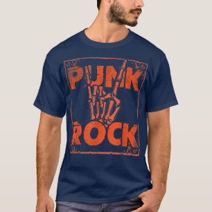 T-shirt Musique Punk Rock Squelette Cornes de Diable Signe