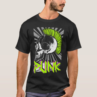 T-shirt Musique Punk Rock Squelette Mohawk Rocker Punker