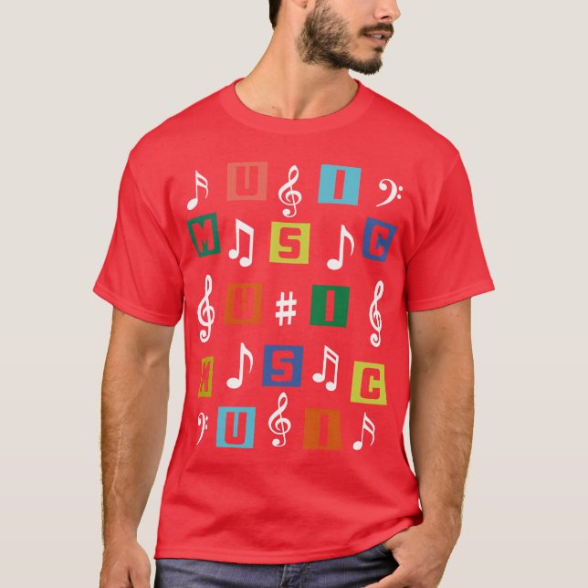 T-shirt Musique Puzzle Pièces ami (Devant)