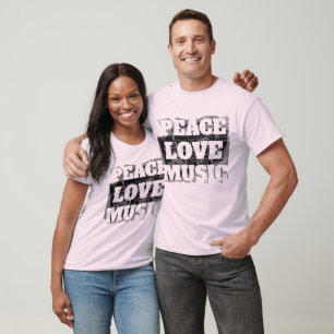 T-shirt Musique Rétro de la Paix Froide Amour Boombox Détr