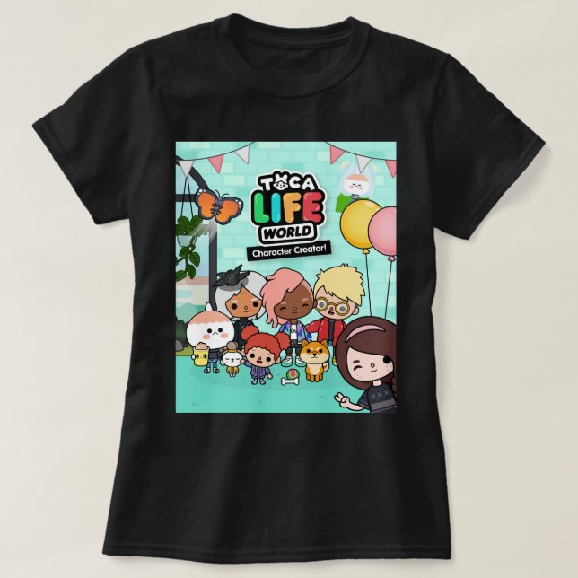 T-shirt Musique Rétro Manga Toca Boca Anime mignonne Gif G (Design devant)