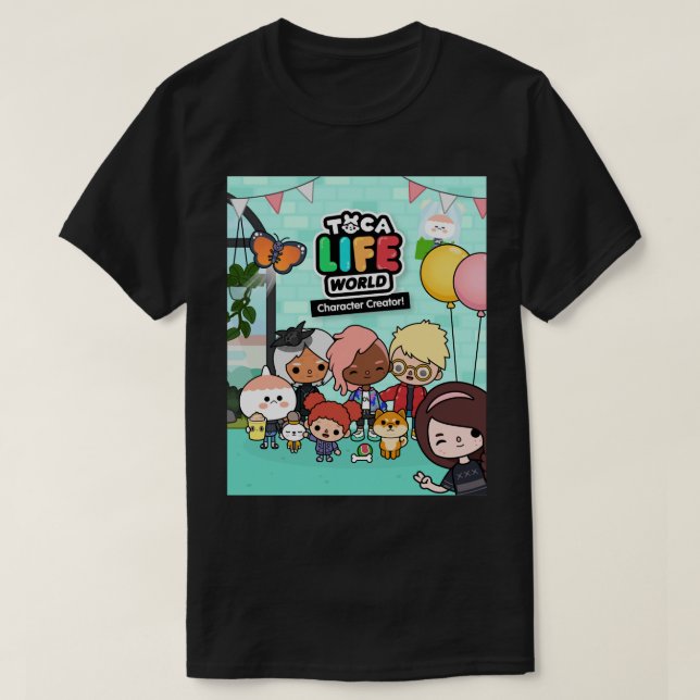 T-shirt Musique Rétro Manga Toca Boca Anime mignonne Gif G (Design devant)