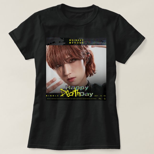 T-shirt Musique Retro Xdinary Heroes Junhan Joyeux Death D (Design devant)