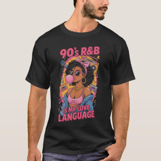 T-shirt Musique RnB des années 90 Hip Hop RnB est mon lang