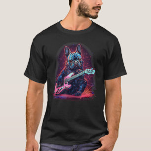 T-shirt Musique Rock à la Guitare Électrique Bouledogue Fr