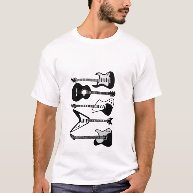 T-shirt Musique Rock Guitare Pour Guitaristes Retro Duo (Devant)