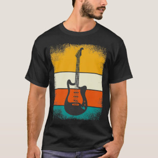 T-shirt Musique Rock Guitare Pour Guitaristes Retro Vintag