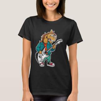 T-shirt Musique Rock Guitare Rétro de Cheval Mignon