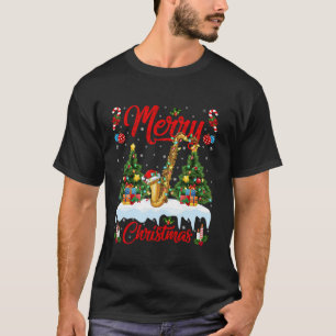 T-shirt Musique saxophone Lumières de Noël Saxophone Chris
