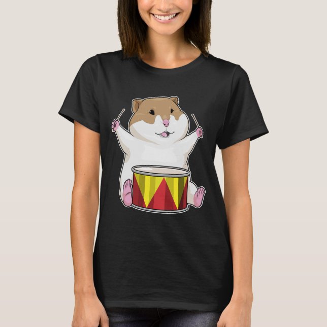 T-shirt Musique tambour de musicien de hamster (Devant)