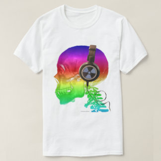 T-shirt Musique Trippy d'os de crâne d'arc-en-ciel