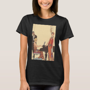 T-shirt Musique vintage, chanteur de piano Art Déco