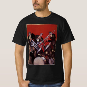 T-shirt Musique vintage, groupe de jazz musical Art Déco e