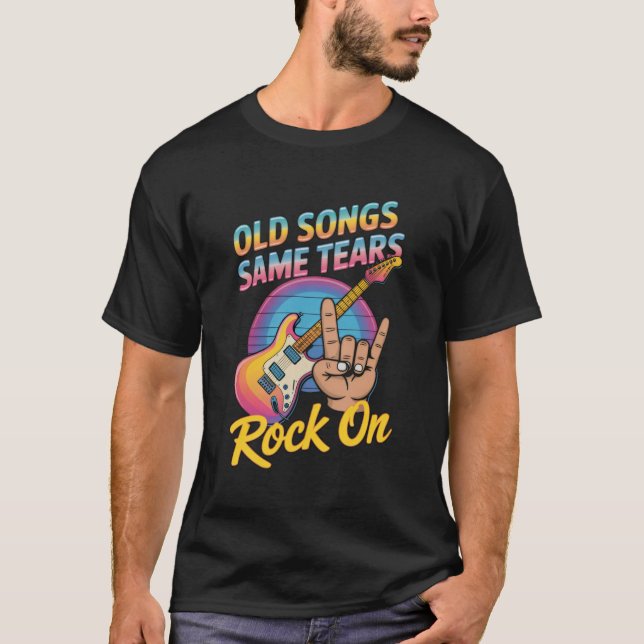 T-shirt Musique vintage Vieux chants Même larmes (Devant)