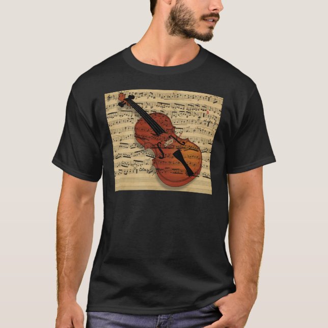 T-shirt Musique Vintage violon (Devant)