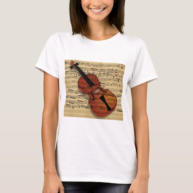T-shirt Musique Vintage violon (Devant)