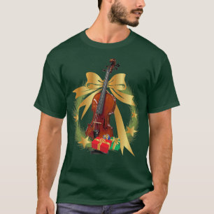 T-shirt Musique violon Santa Hat Noël Vêtements de musique