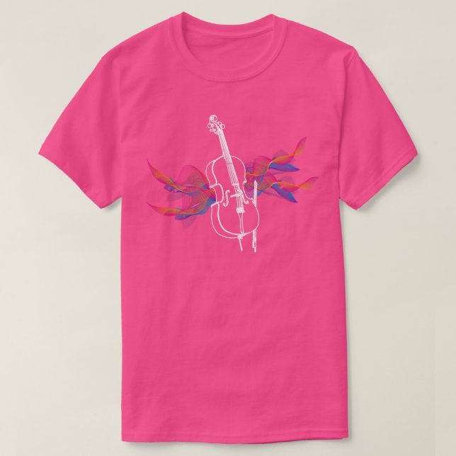 T-shirt Musique Wave Retro Cello (Design devant)