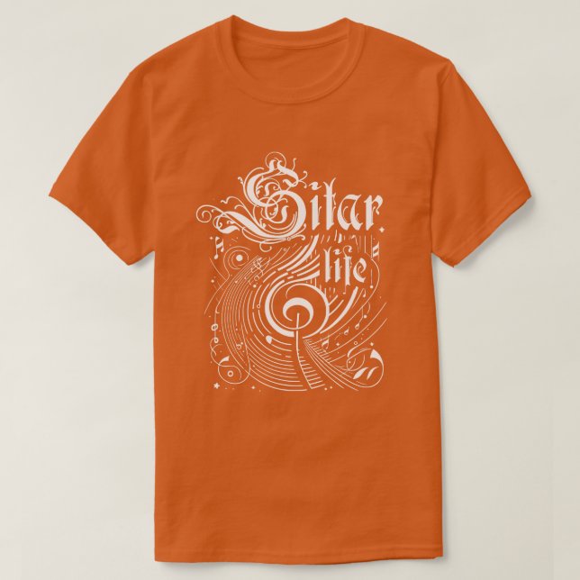 T-shirt Musique Wavy Sitar Life (Design devant)