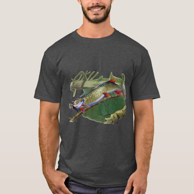 T-shirt Muskie Hunter Musky Pêcheur Lure Pêche à la mouche (Devant)