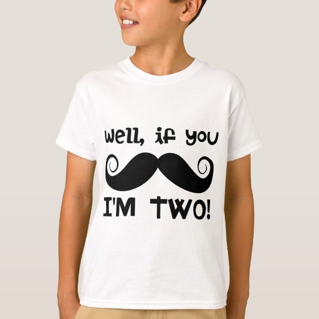 T-shirt Mustache du 2e anniversaire (Devant)